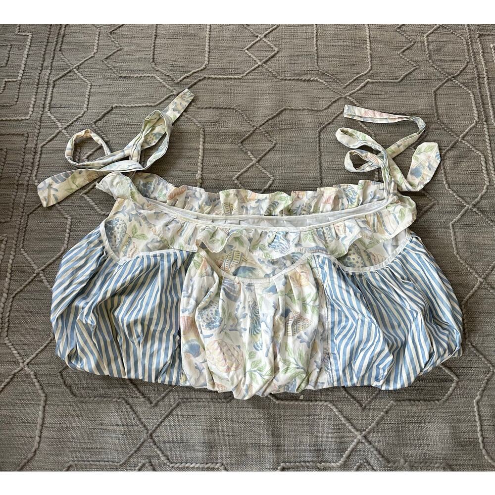 Vintage Crib Pocket Organizer Baby Nursery Nautical custom cotton sea shells